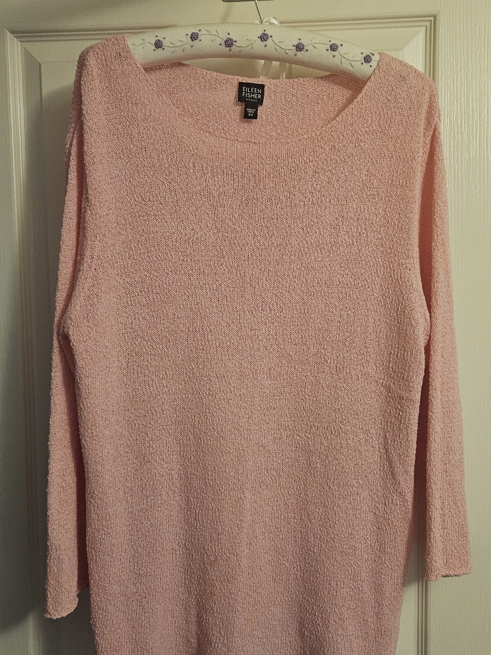 Eileen Fisher Soft Pink Linen Blend Sweater 2X